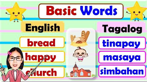 Learn Basic Words | English Tagalog | For preschoolers - YouTube