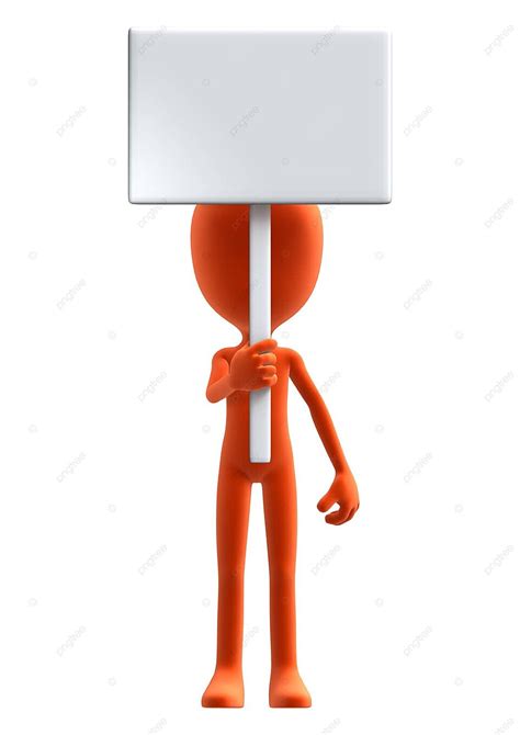 Holding A Sign Funny Isolated Render Photo Background And Picture For ...