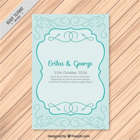 Vintage carte de mariage | Vecteur Gratuite