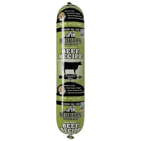 Redbarn Naturals Beef Recipe Dog Food Roll, 4-lb | NaturalPetWarehouse.com