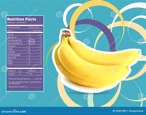 Banana nutrition facts stock vector. Illustration of background - 39281384