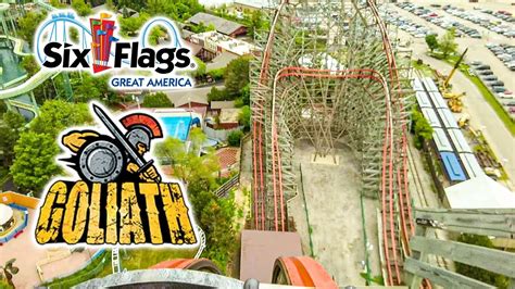 2019 Six Flags Great America Goliath Roller Coaster On Ride Front Seat HD POV - YouTube