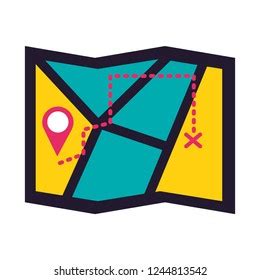 Map Tracking Navigation On White Background Stock Vector (Royalty Free) 1244813542 | Shutterstock