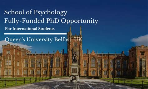 School of Psychology Fully-Funded PhD Opportunity at Queen's University Belfast, UK ...