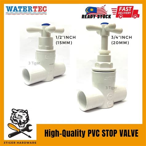 (Ready Stock) WATERTEC High-Quality Pvc Stopcock Stop Valve 1/2" 3/4" | Shopee Malaysia