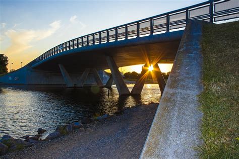 Free Images : sea, sunset, bridge, river, walkway, waterway, marine ...