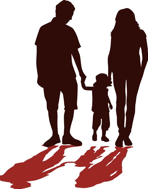 Father Silhouette Family - A family of three family silhouette figures png download - 3328*4246 ...