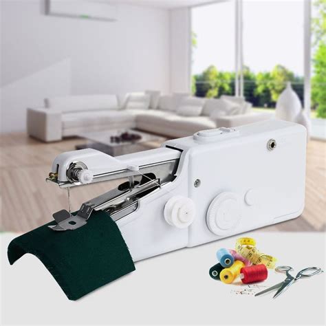 Mini Portable Handheld Sewing Machine Sew Needlework Cordless Clothes ...