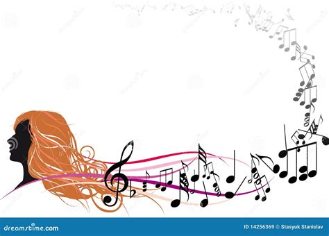 Girl Face With Music Notes Royalty Free Stock Images - Image: 14256369