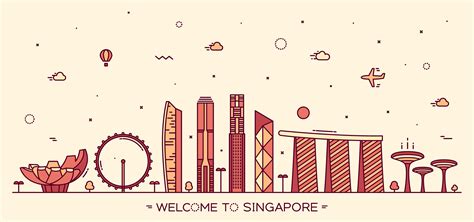 Singapore Skyline Vector at Vectorified.com | Collection of Singapore ...