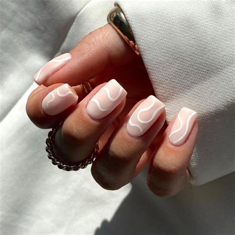 Anna Grace Nails on Instagram: "Matte white swirls 🤍 Using: Naturabuild Nude, Milky White and ...