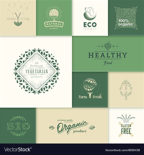 Healthy products logos Royalty Free Vector Image