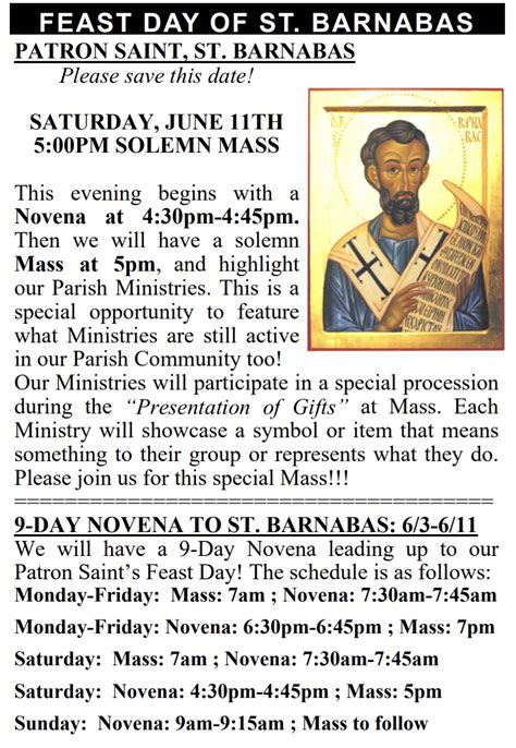 St Barnabas Feast Day – ST. BARNABAS CHURCH