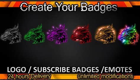 Dragon Twitch Sub Badges | emotes maker