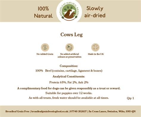 Cow Leg - Broadleaf Grain Free Dog Food