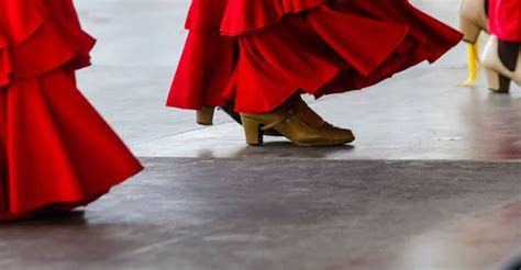 closeup of a typical shoes to the traditional Spanish flamenco dance ...