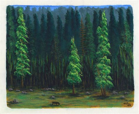 Pine Forest Painting by Lawrence Fina