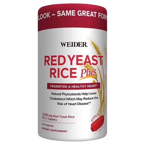 Weider Red Yeast Rice Plus 1200 mg., 240 Tablets - Walmart.com