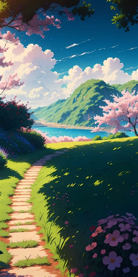 1000x2000 Resolution Anime Field 4k Anime Landscape 1000x2000 ...