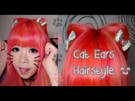 Easy Cat Ears Hairstyle Tutorial o(=^・ω・^=)o - YouTube