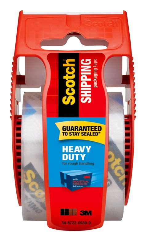 Scotch Heavy Duty Packaging Tape Dispenser, Clear, 1.88 in x 15 Yds ...