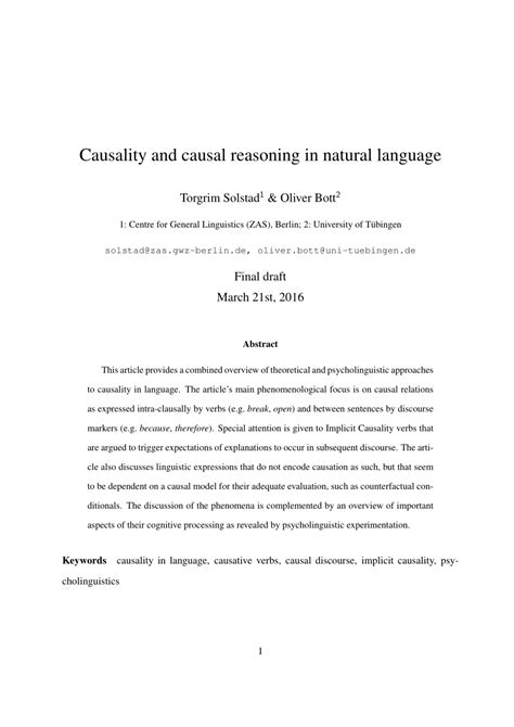 (PDF) Causality and causal reasoning in natural language