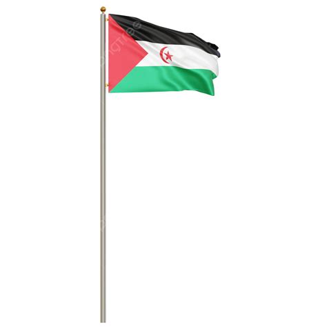 Western Sahara Flag With Pole, Western Sahara Flag Waving, Western Sahara Flag Waving ...