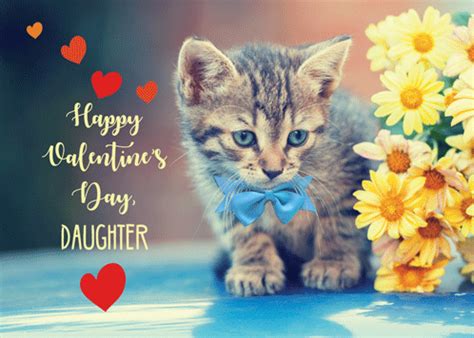 Daughter Valentine Kitten. Free Family eCards, Greeting Cards | 123 Greetings