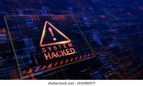 Warning System Hacked Virus Cyber Attack Stock Illustration 1916985977 ...