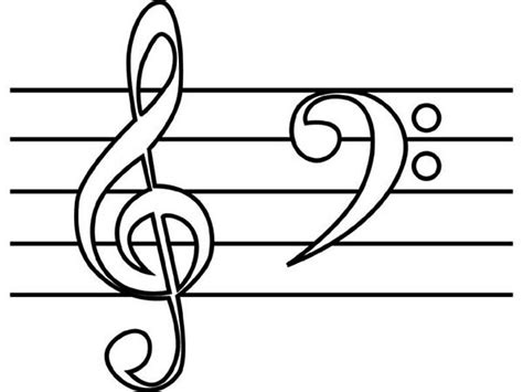 Treble Clef and Bass Clef Coloring Page | Coloring pages, Music theory worksheets, Music worksheets