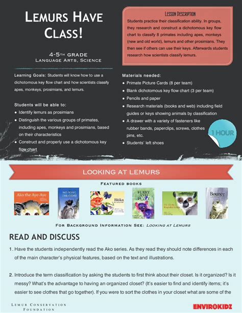 (PDF) L Lesson Description C - Lemur Conservation Foundation · dichotomous key flow chart and ...