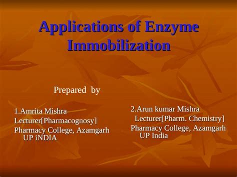 (PPT) Applications of Enzyme Immobilization Ppt - DOKUMEN.TIPS