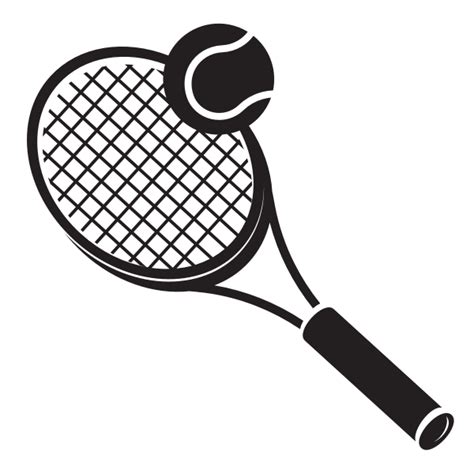 Tennis Racket and Ball Silhouette