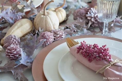 30s Magazine - Thanksgiving table decor in pink