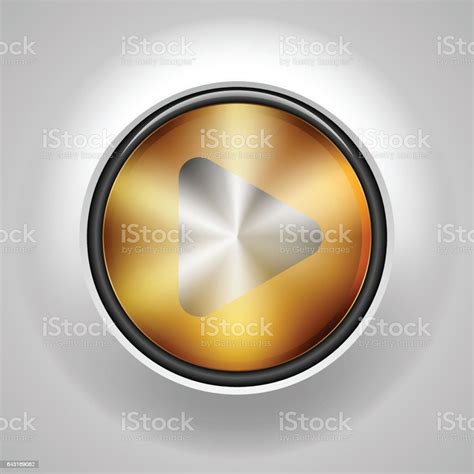 Golden Play Button Illustration Stock Illustration - Download Image Now ...