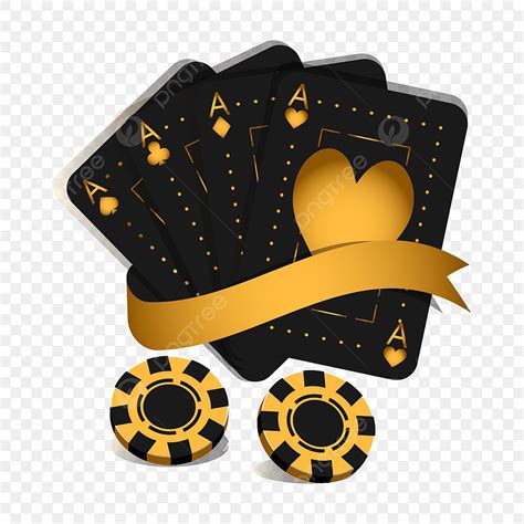 Casino Poker Cards Vector PNG Images, Casino Poker Golden Black Ace Card With Ribbon, Casino ...