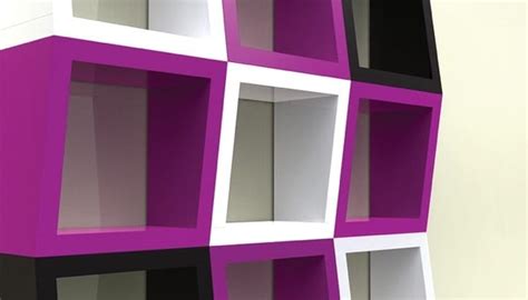 The 3D Qubicle: Funky Shelves In Bold, Bright Colors • Furniture Fashion