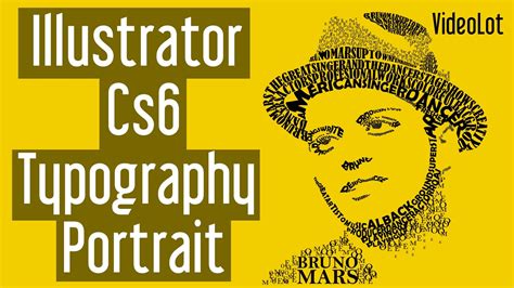 Adobe Illustrator Cs6 | Typography Portrait | Bruno Mars | Typography portrait, Typography ...