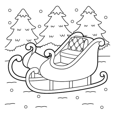 Santa Sleigh Coloring Page