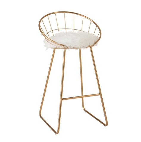 Bar Stool Gold Metal - Bloom & Wave