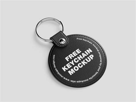 Leather Keychain Free Mockup | Mockup World HQ