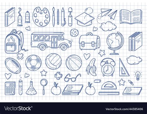 Back to school huge set of bus Royalty Free Vector Image