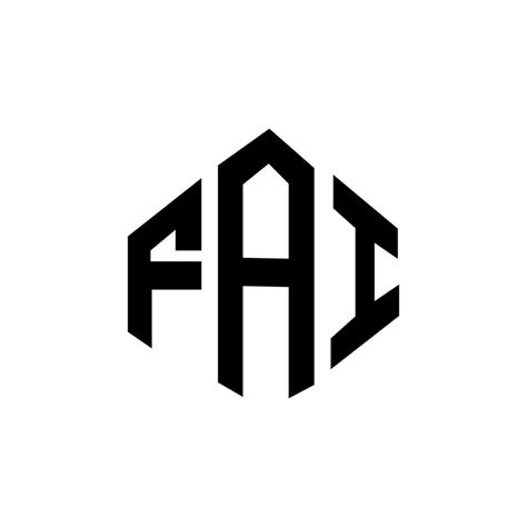 FAI letter logo design with polygon shape. FAI polygon and cube shape logo design. FAI hexagon ...