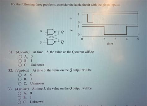 Solved For the following three problems, consider the latch | Chegg.com