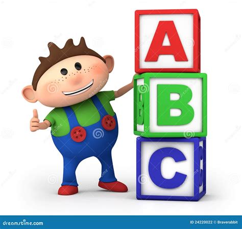 Boy With ABC Blocks Royalty-Free Cartoon | CartoonDealer.com #24220022