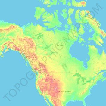 Elevation Map Of North America - Large World Map