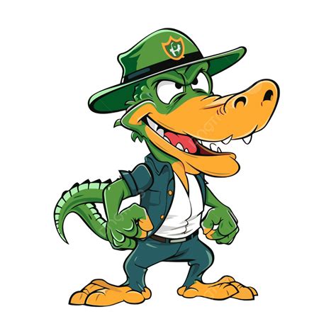 Florida Gators Vector, Sticker Clipart Nave Mascot, A Cartoon Character Of An Alligator With A ...