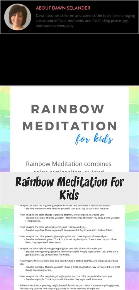 Use this Rainbow Meditation Script to help build inner strength and ...