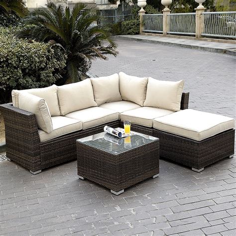 Giantex 4pc Wicker Rattan Outdoor Sectional Sofa Set