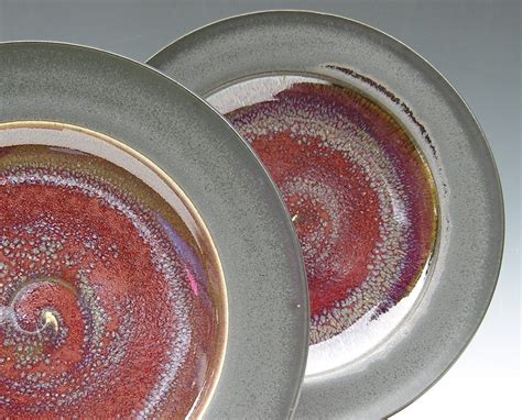 Ceramic Dinner Plates Made to Order Copper Red Honey